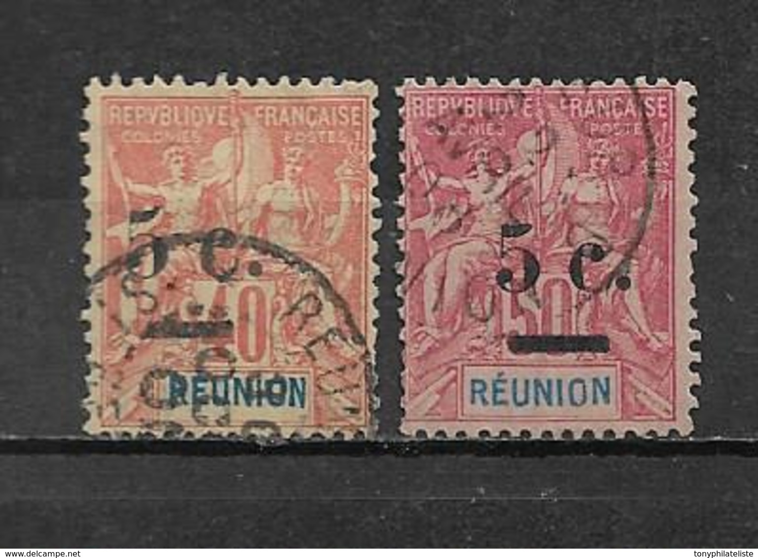 Timbre De Réunion  De 1901 N°52 Et 53  Oblitérés - Usati