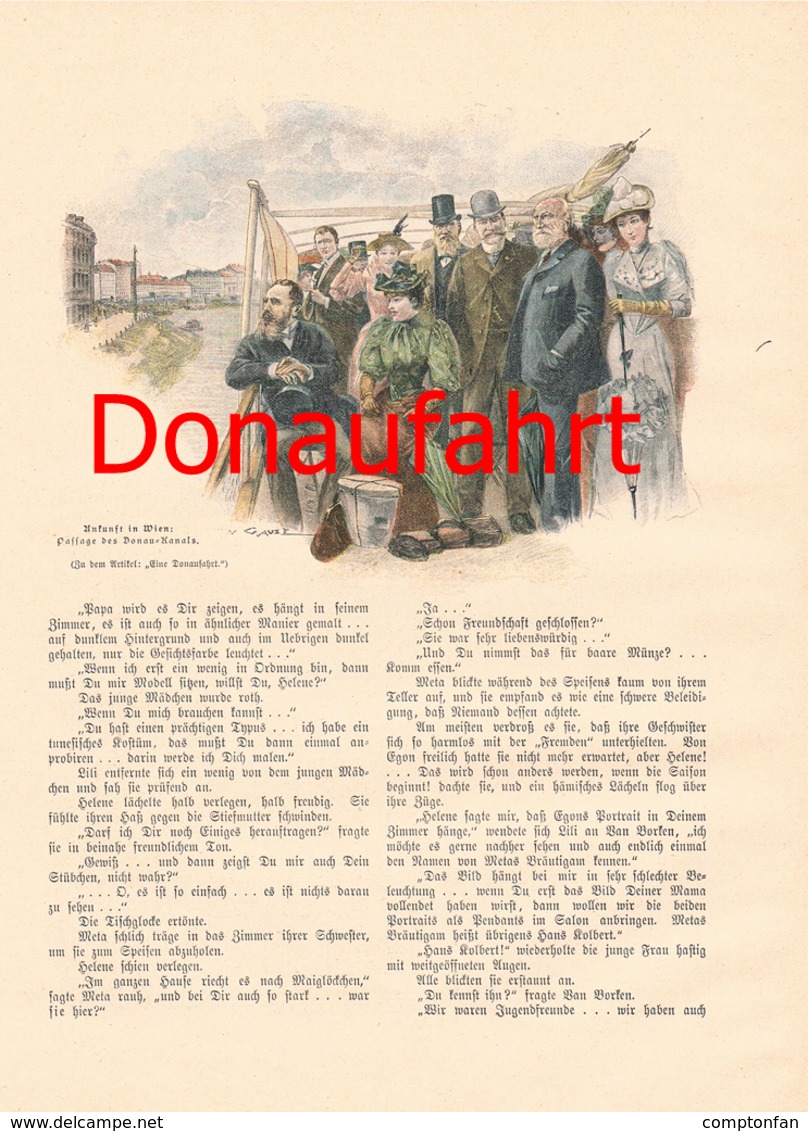 A102 259 Conrad Alberti Donaufahrt 3 Artikel Mit Vielen Bildern 1894 !! - Autres & Non Classés