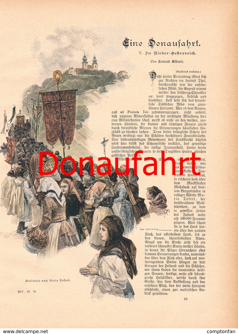 a102 259 Conrad Alberti Donaufahrt 3 Artikel mit vielen Bildern 1894 !!