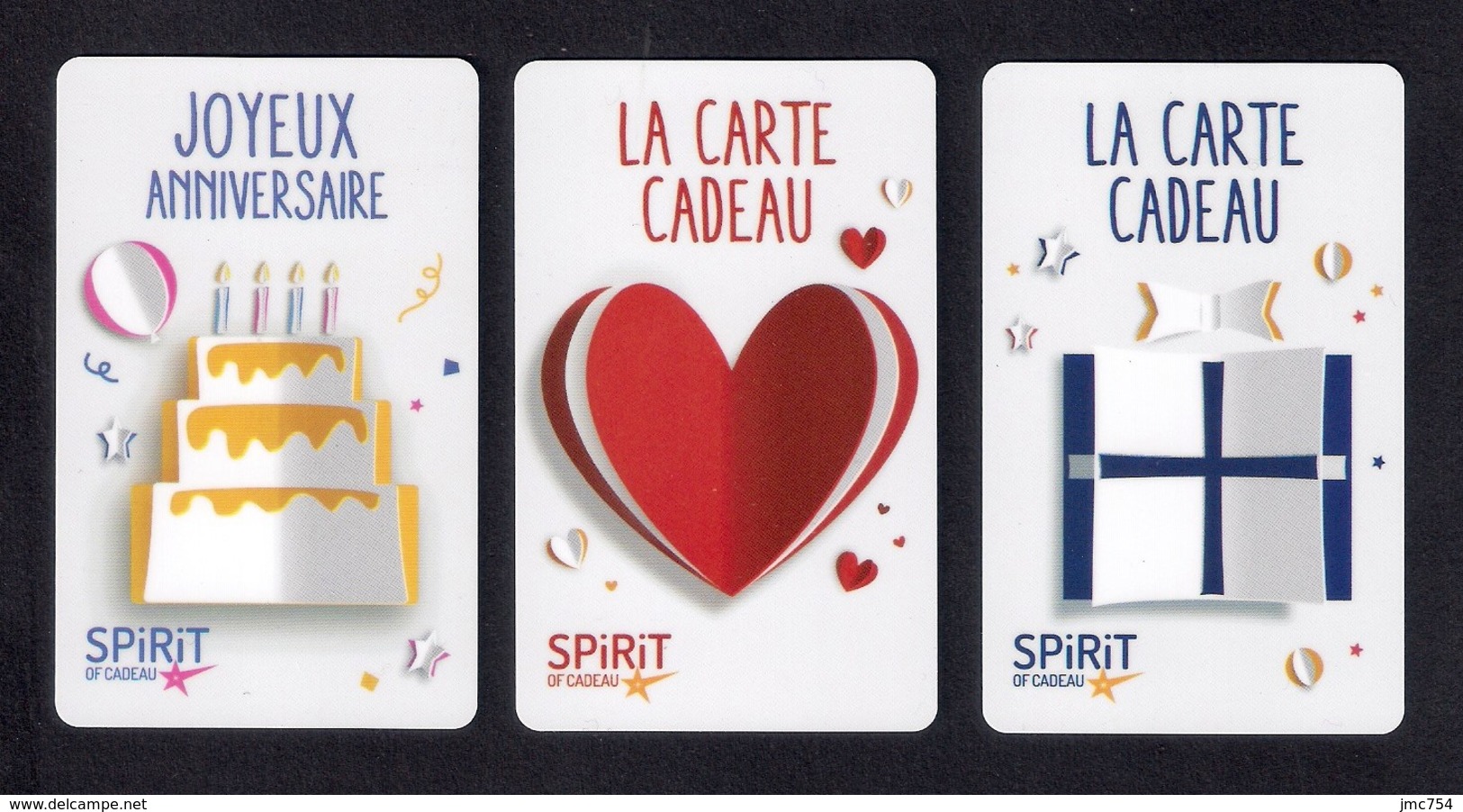 3 Carte Cadeau  SPIRIT.   Gift Card.   Geschenkkaart.   Tarjeta Regalo. - Cartes Cadeaux