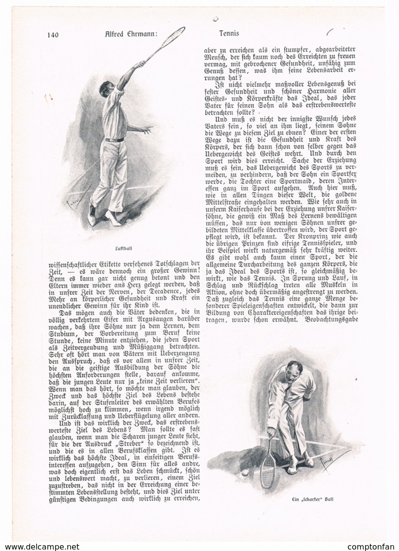 A102 264 Alfred Ehrmann Tennis Hamburg Artikel Mit 7 Bildern 1903 !! - Deportes