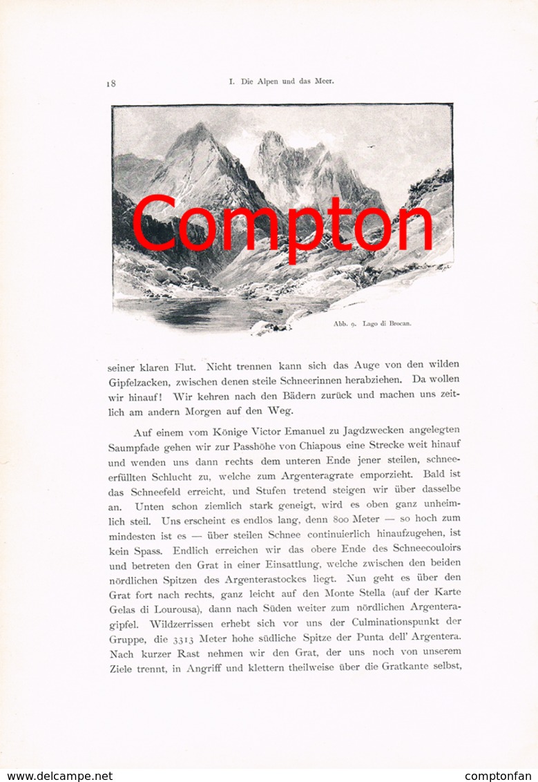 A102 269 - E.T.Compton Paul Hey Seealpen Monte Viso Artikel Mit 7 Bildern 1896 !! - Autres & Non Classés