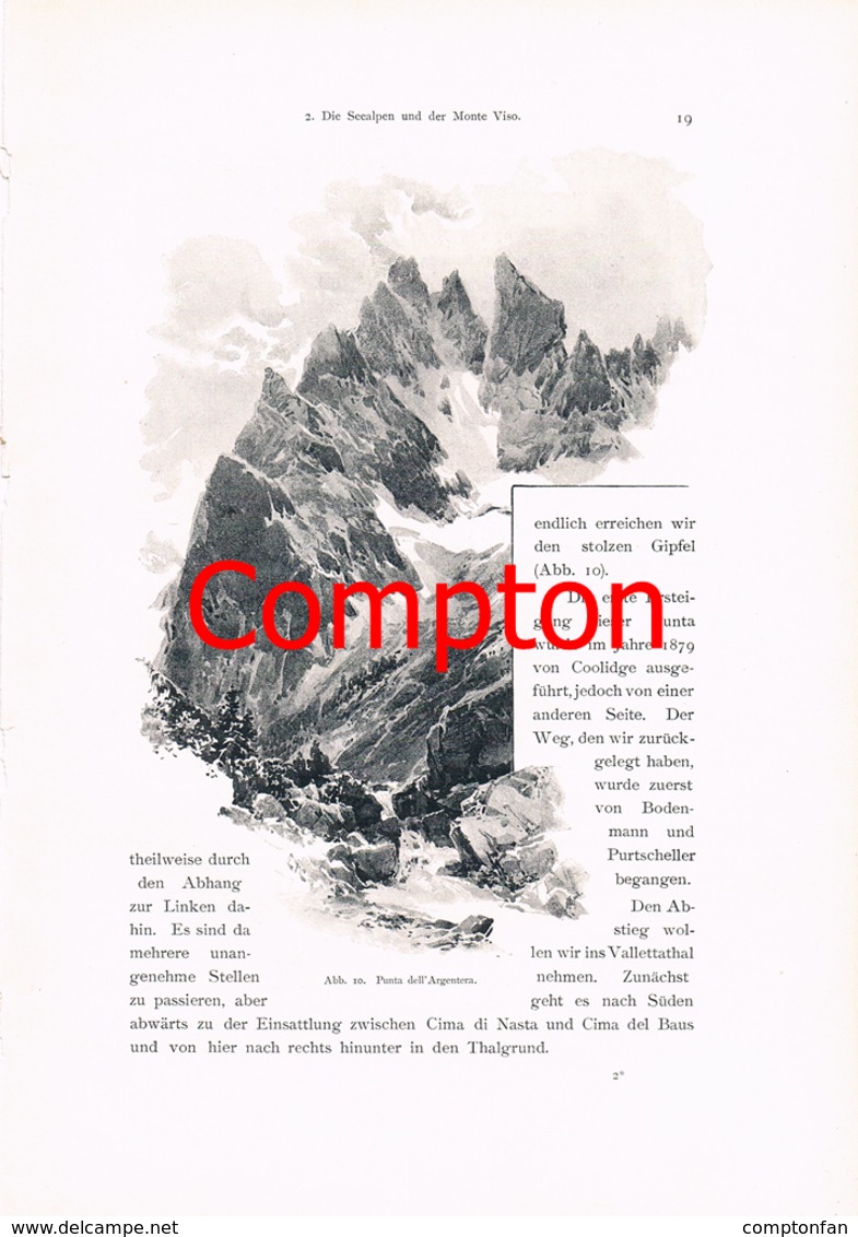 A102 269 - E.T.Compton Paul Hey Seealpen Monte Viso Artikel Mit 7 Bildern 1896 !! - Autres & Non Classés