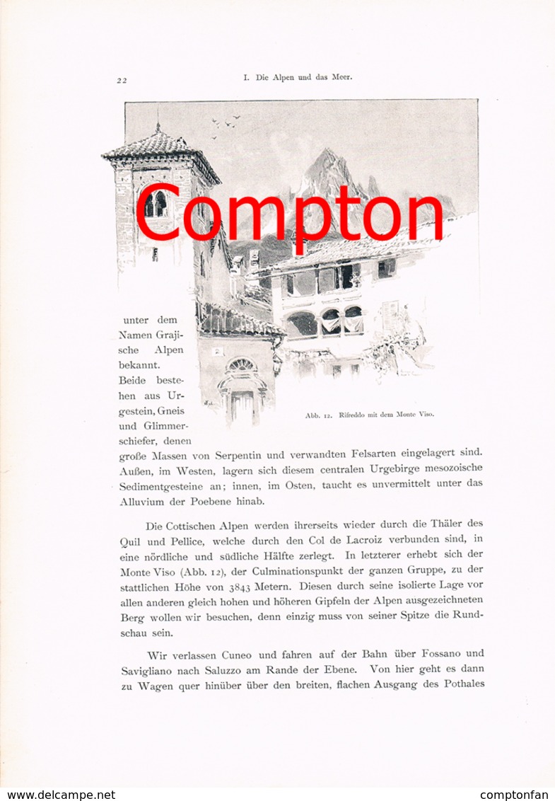 A102 269 - E.T.Compton Paul Hey Seealpen Monte Viso Artikel Mit 7 Bildern 1896 !! - Autres & Non Classés