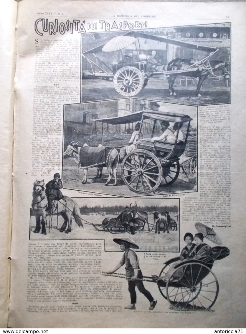 La Domenica Del Corriere 15 Gennaio 1933 Grande Muraglia Cercatori D'Oro Radio - Altri & Non Classificati