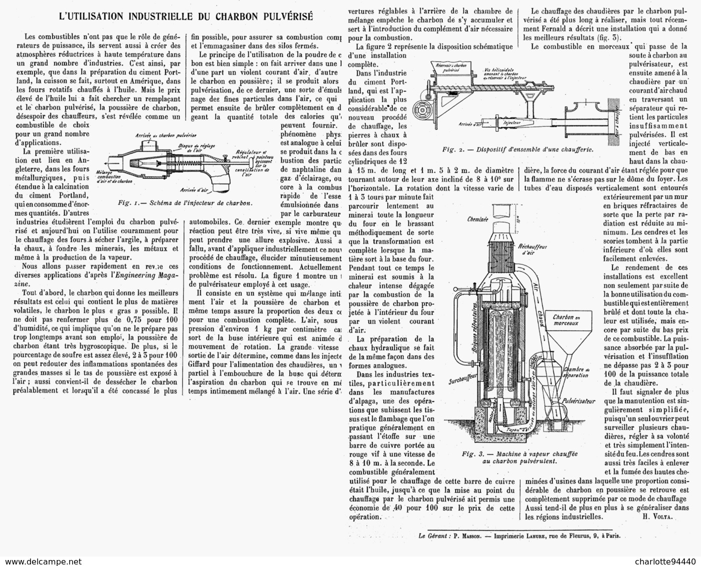 L'UTILISATION INDUSTRIELLE Du CHARBON PULVERISE  1916 - Autres & Non Classés