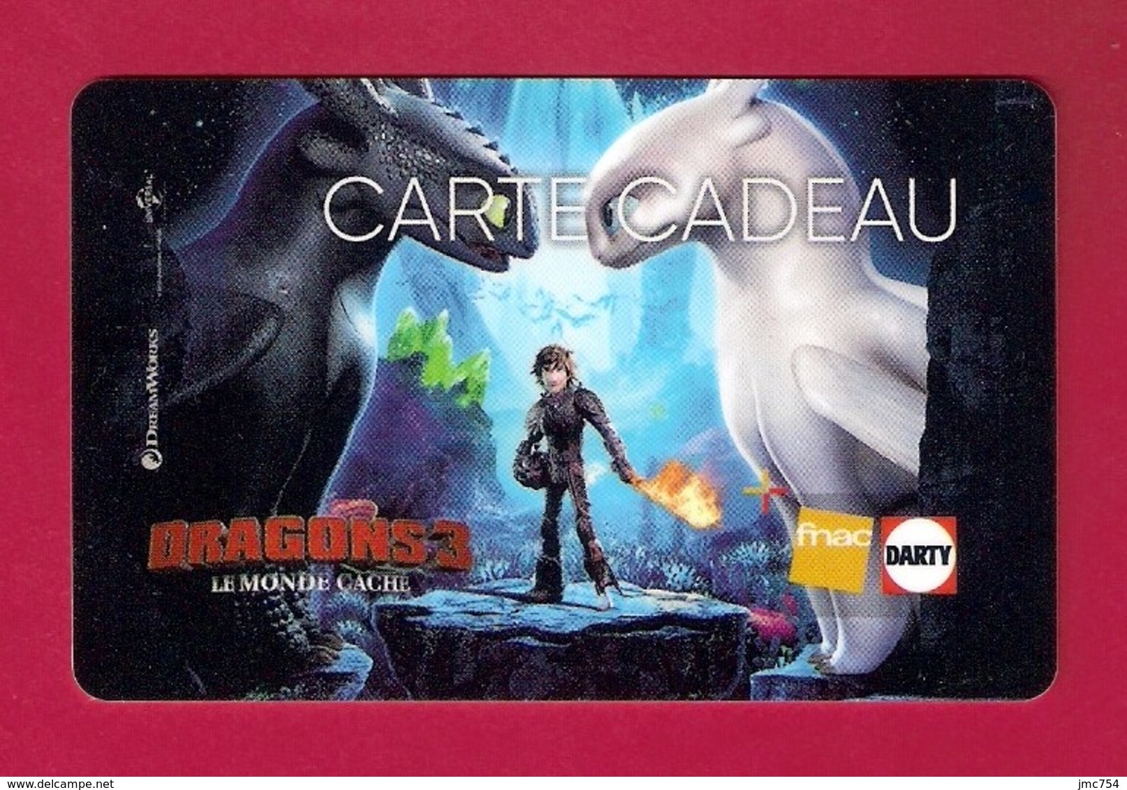 Carte Cadeau  FNAC-DARTY.   Dragons 3.   Gift Card.   Geschenkkarte. - Cartes Cadeaux