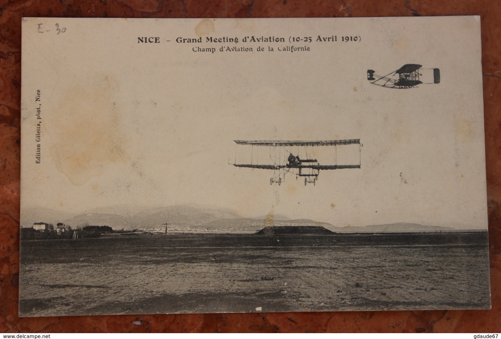 NICE (06) - GRAND MEETING D'AVIATION 1910 - CHAMP D'AVIATION DE LA CALIFORNIE - Transport (air) - Airport