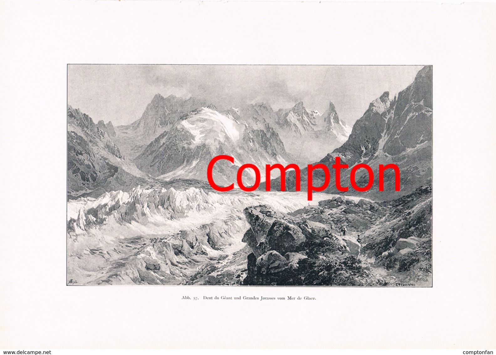 A102 277 - E.T.Compton Paul Hey Aiguille Verte Montblanc Artikel Mit 6 Bildern 1896 !! - Autres & Non Classés