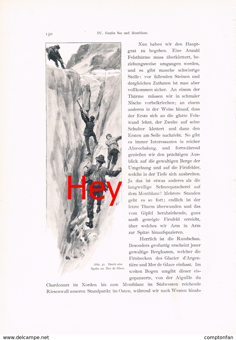 A102 277 - E.T.Compton Paul Hey Aiguille Verte Montblanc Artikel Mit 6 Bildern 1896 !! - Autres & Non Classés