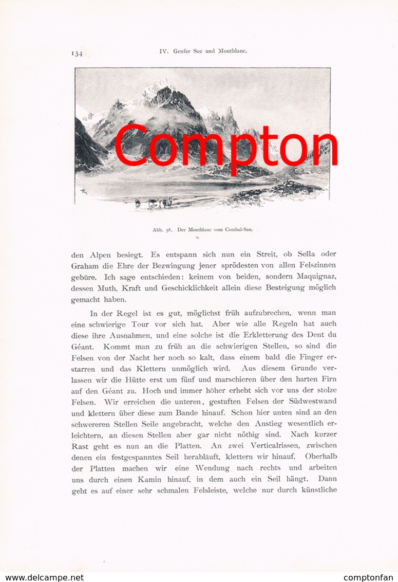 A102 277 - E.T.Compton Paul Hey Aiguille Verte Montblanc Artikel Mit 6 Bildern 1896 !! - Autres & Non Classés