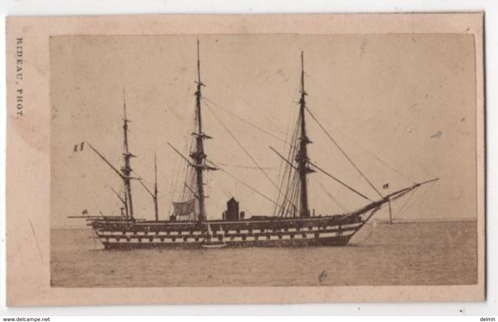 CDV Photo Originale XIXème Album Famille Davy CHERBOURG Marine Militaria Bateau Guerre Par Rideau Cdv 2614 - Anciennes (Av. 1900)