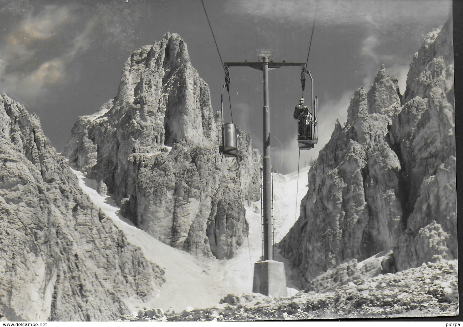 DOLOMITI - TELECABINE DEL M. CRISTALLO- TIMBRO RIFUGIO LORENZI - VIAGGIATA 1966 - Alpinisme