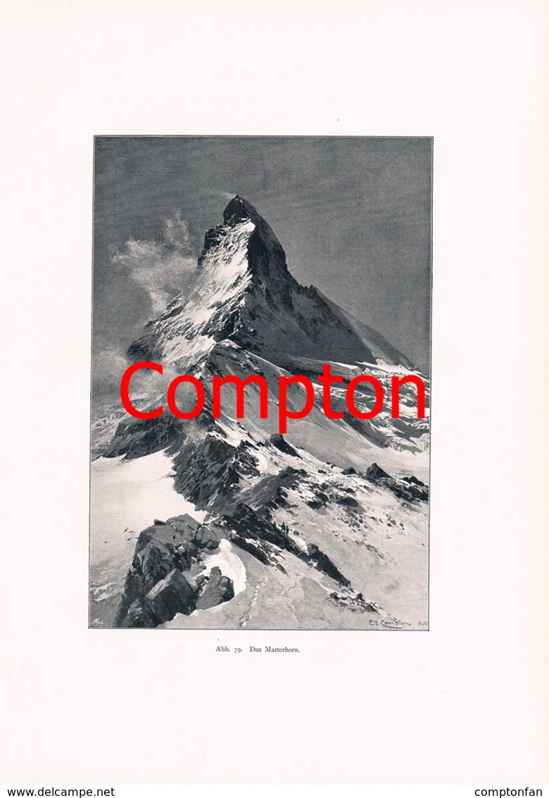 A102 282 - E.T.Compton Matterhorn Weißhorn Artikel Mit 3 Bildern 1896 !! - Autres & Non Classés