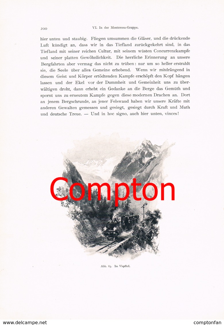 A102 283 - E.T.Compton Zermatt Saastal Artikel Mit 3 Bildern 1896 !! - Autres & Non Classés