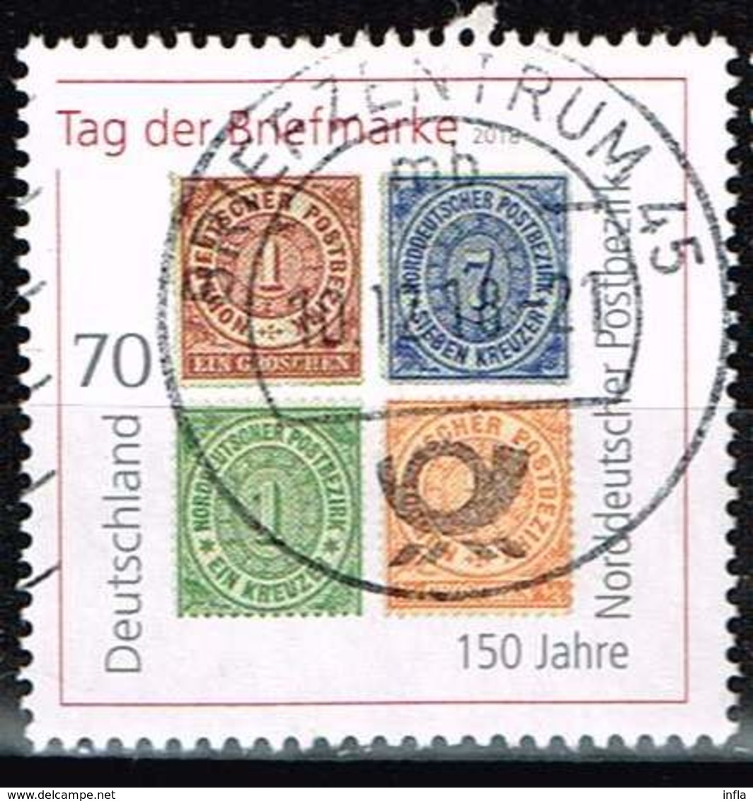 Bund 2018, Michel# 3412 O Tag Der Briefmarke : 150 Jahre Norddeutscher Postbezirk - Gebraucht