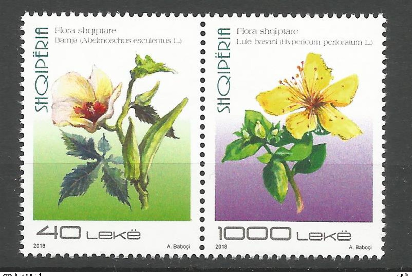 AL 2018-05 FLOWERS, ALBANIA, 1 X 2v, MNH - Albania