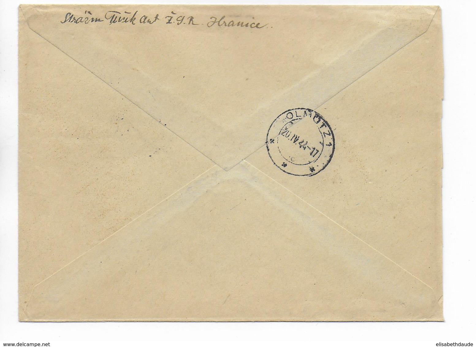 BÖHMEN Und MÄHREN - 1944 - ENVELOPPE RECOMMANDEE De HRANICE => OLOMOUC - Lettres & Documents