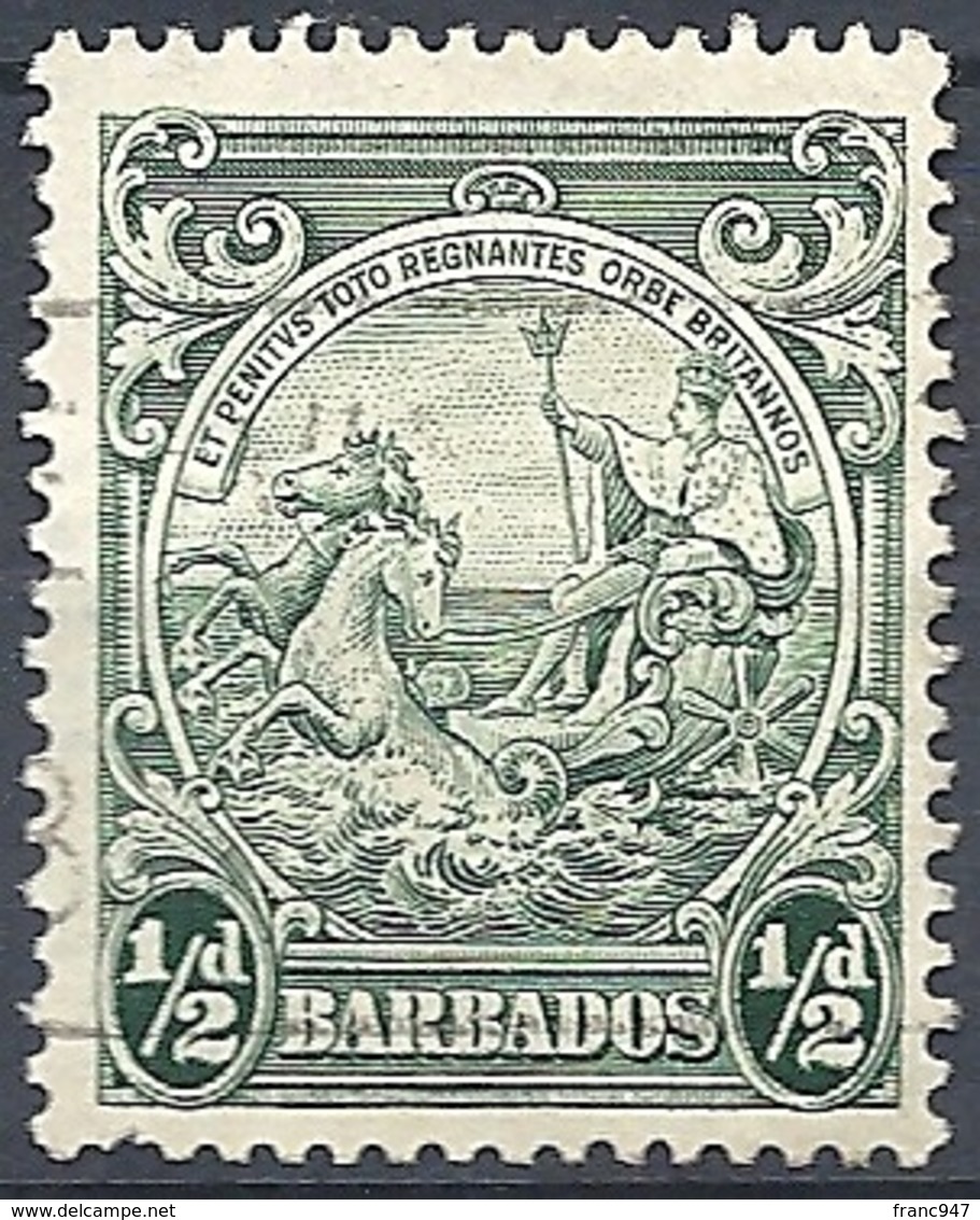 Barbados, 1942 Seal Of The Colony, 1d Green, Perf. 14, Wmk Multi Crown CA # S.G. 249bc - Michel 158C - Scott 194A  USED - Barbades (...-1966)