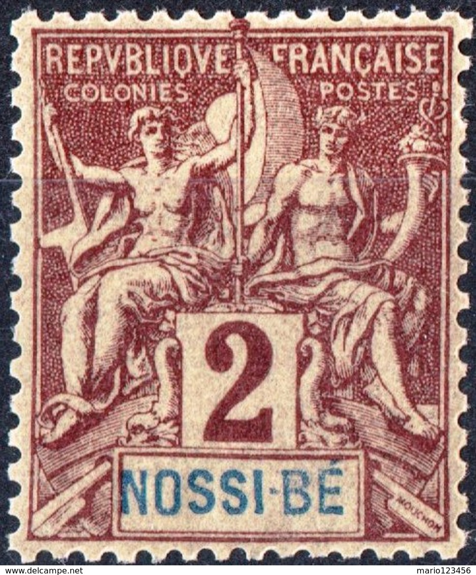 NOSSI-BE, NOSY BE, COLONIA FRANCESE, FRENCH COLONY, TIPO GROUPE, 1894, FRANCOBOLLO NUOVO (MLH*) Mi 27,  YT 28 , Scott 33 - Neufs