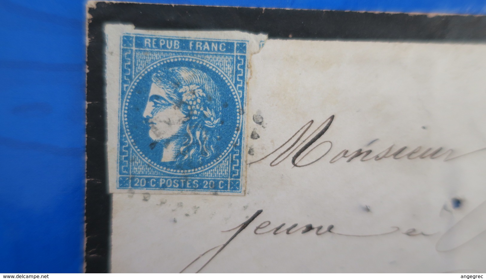 Bordeaux 20 Ct Bleu Sur Lettre De Pessac Gironde  1871 Pour Cavignac  Type Nuances Variété Voir Photos - 1849-1876: Classic Period