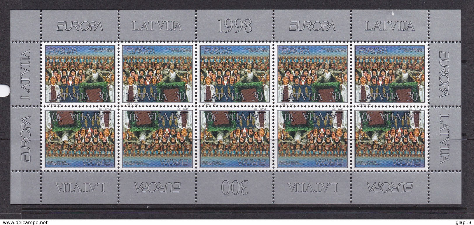 FEUILLE NEUVE** EUROPA 1998 TIMBRE N°438 - FESTIVALS NATIONAUX - Lettonie