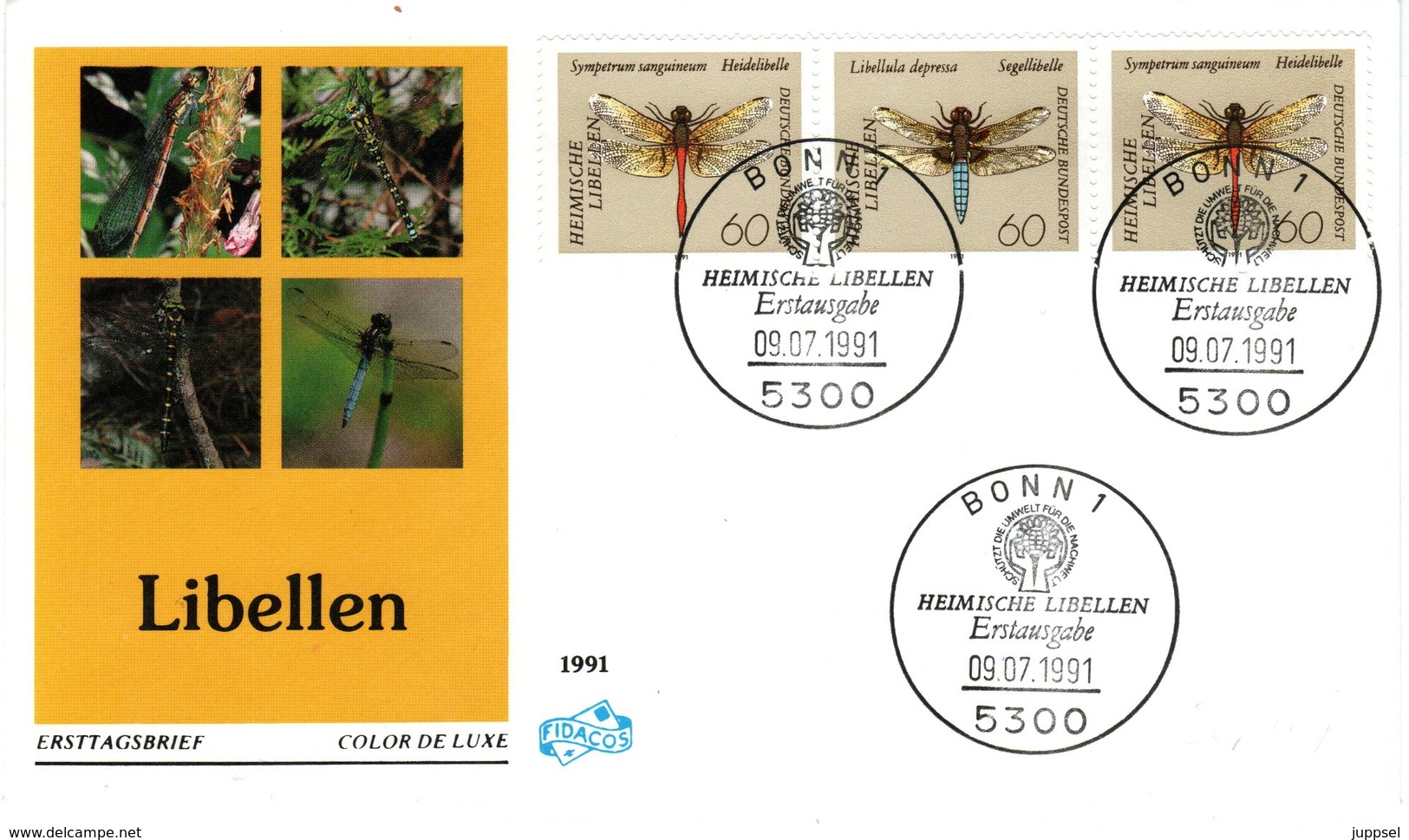 FDC  GERMANY  Dragonflies   -   Lettre   ALLEMAGNE   Libellules  1991 - Sonstige & Ohne Zuordnung