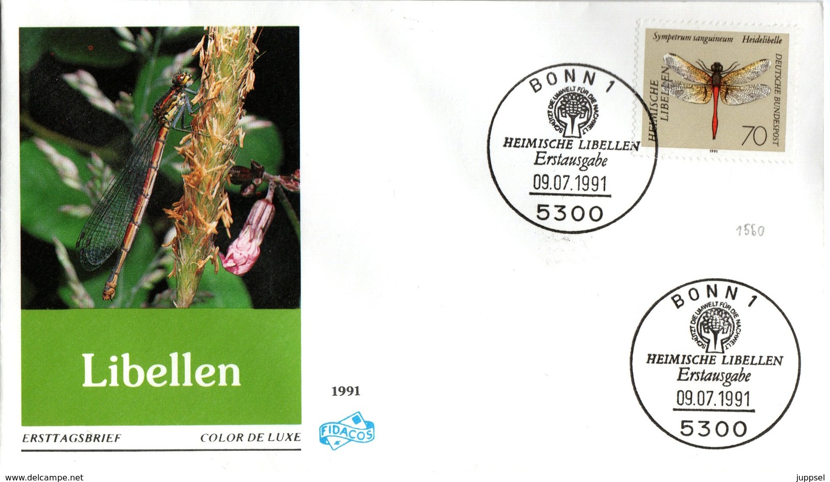 FDC  GERMANY  Dragonflies   -   Lettre   ALLEMAGNE   Libellules  1991 - Sonstige & Ohne Zuordnung