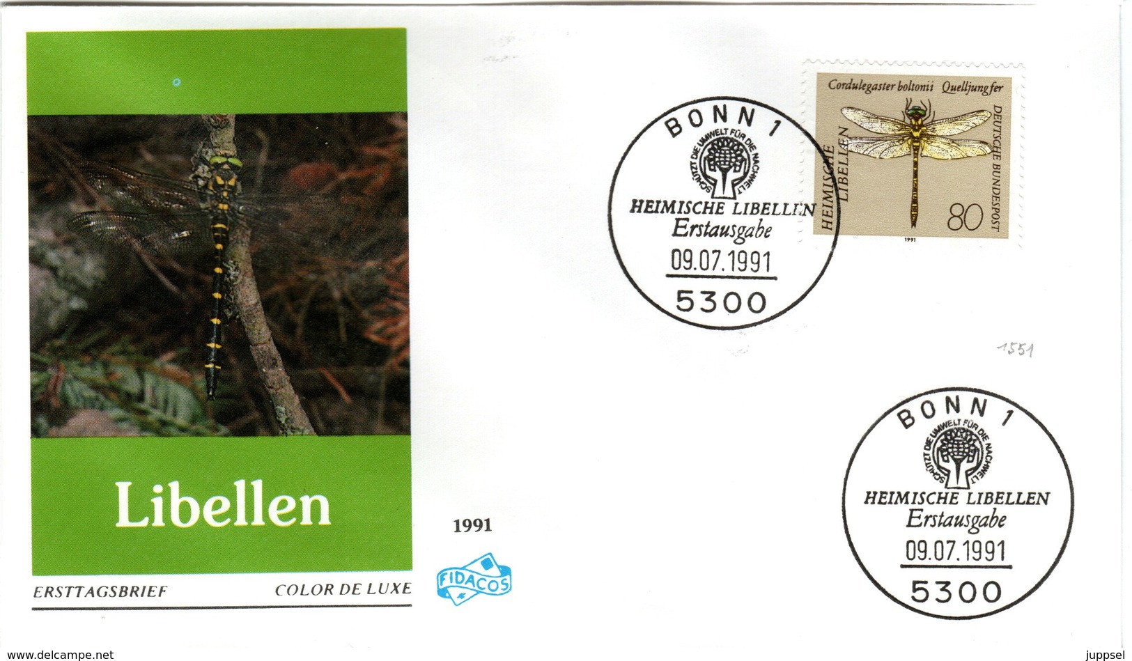 FDC  GERMANY  Dragonflies   -   Lettre   ALLEMAGNE   Libellules  1991 - Sonstige & Ohne Zuordnung