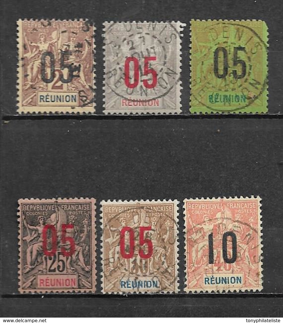 Timbre De Réunion  De 1912 N°72 A 77  Oblitérés - Oblitérés