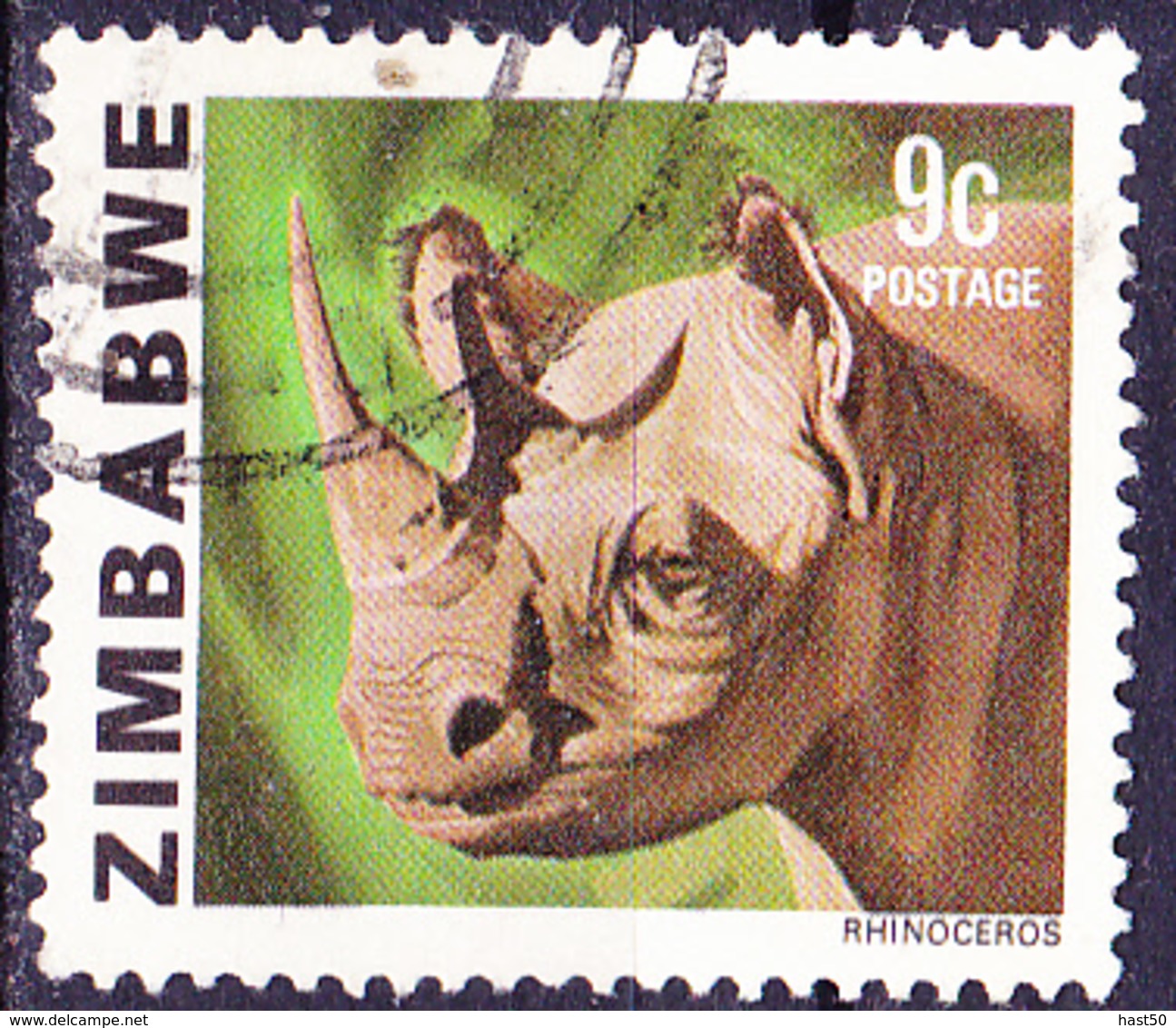 Simbabwe - Spitzmaul-Nashorn (Diceros Bicornis) (Mi.Nr.: 232) 1980 - Gest. Used Obl. - Zimbabwe (1980-...)