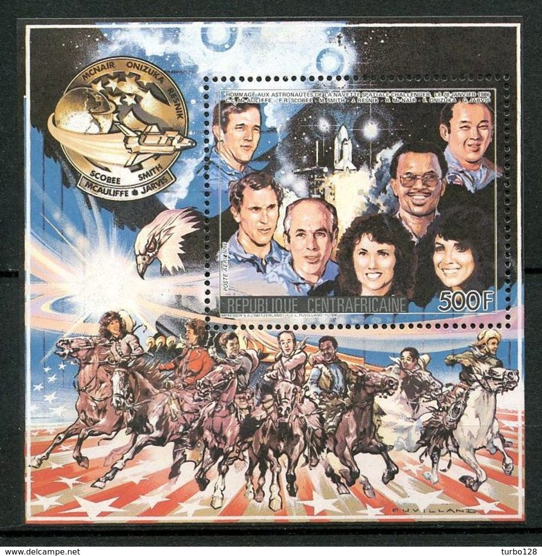 CENTRAFRICAINE 1986 Bloc N° 87 ** Neuf MNH Superbe C 5,50 € Espace Space Navette Challenger Astronautes - Centrafricaine (République)