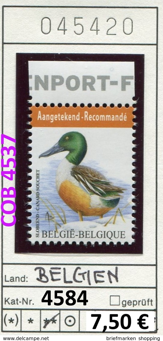 Buzin - Belgien - Belgique -  Belgium - Belgie - Michel 4584 -  Oo Oblit. Used Gebruikt - 1985-.. Vogels (Buzin)