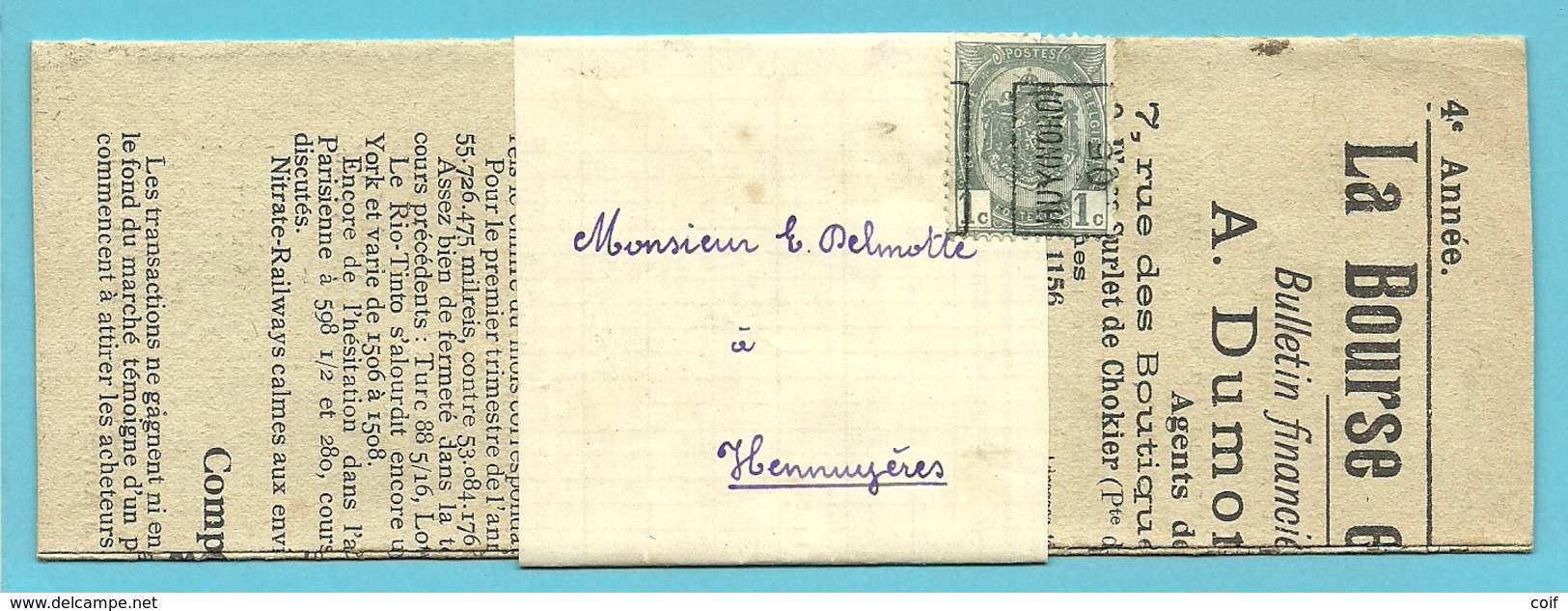 Preo HUY (NORD) 05  (673) Op Krantenbandje (imprime) - Roulettes 1900-09