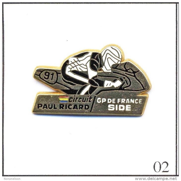 Pin's - Motos - Grand Prix De France Side 1991 / Circuit Paul Ricard - Version Noire. Est. A. Bertrand. Zamac. T418-02. - Motorbikes