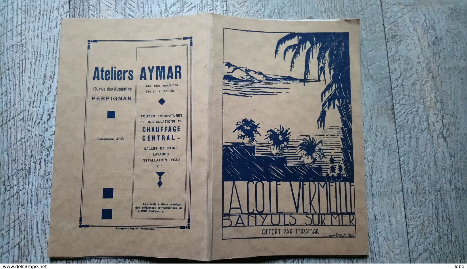 Brochure La Côte Vermeille Banyuls Sur Mer Offert Par Miramar 1929 Publicités Commerces - Languedoc-Roussillon