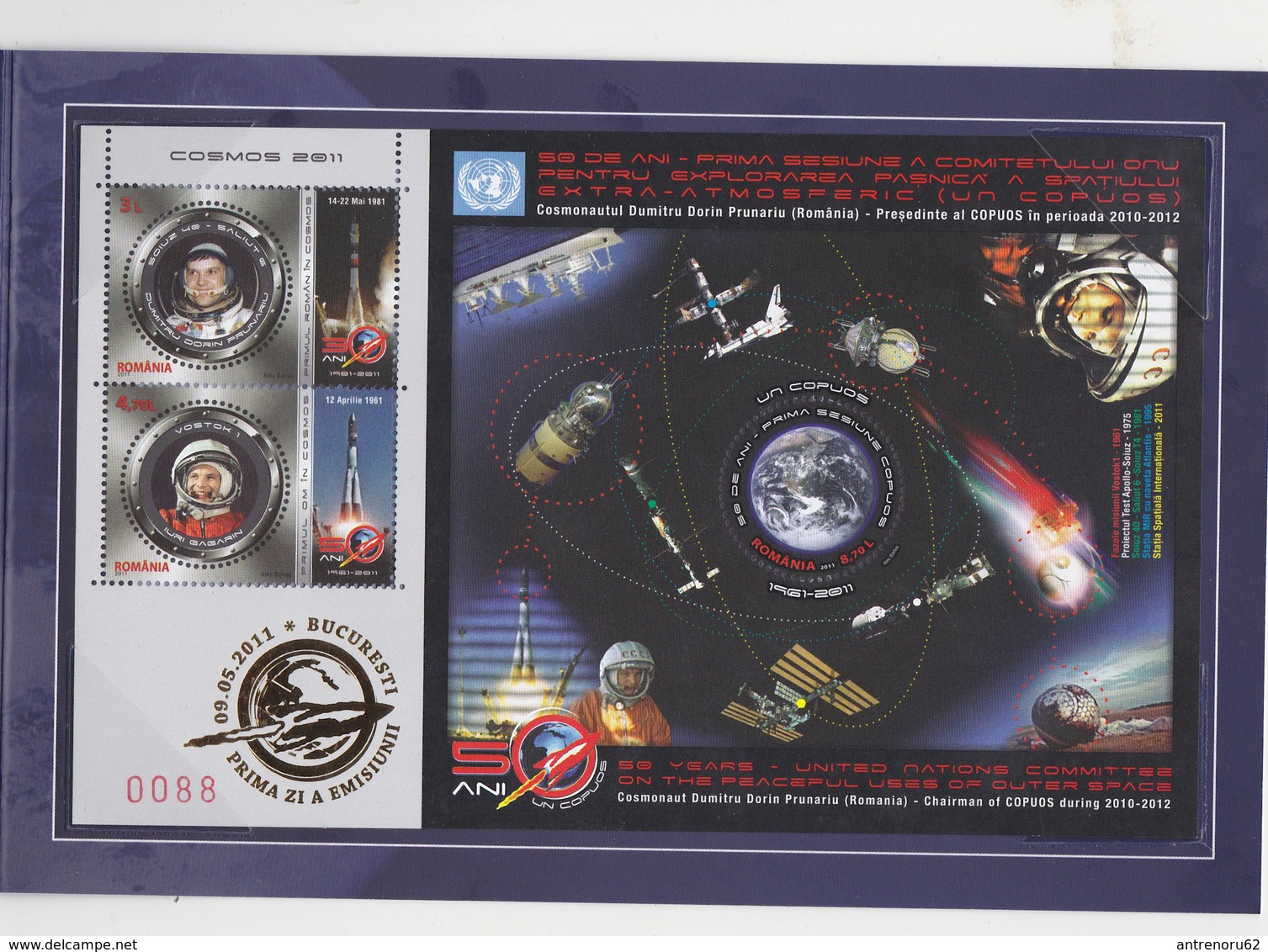 FIRST MAN IN COSMOS-AND FIRST ROMANIAN-IN COSMOS-FDC-MNH**BLOCK--UNUSED-SEE-SCAN - Europe