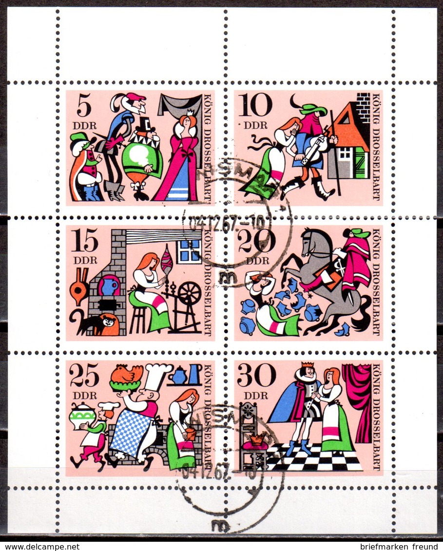 DDR 1967 MI. 1323-1328 Märchen KB Kleinbogen Gestempelt (p1232) - Sonstige & Ohne Zuordnung