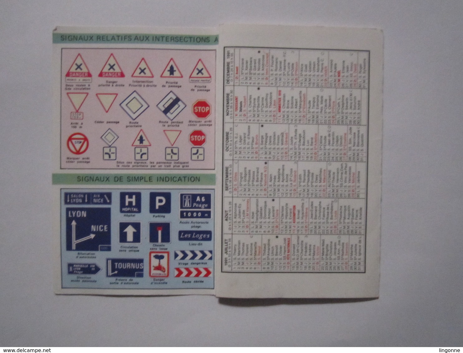 1991 PETIT CALENDRIER EN 4 VOLETS P.M.U Café - Tabac De La Place Christian BOUVIER 21160 MARSANNAY LA COTE - MOTO - Petit Format : 1991-00