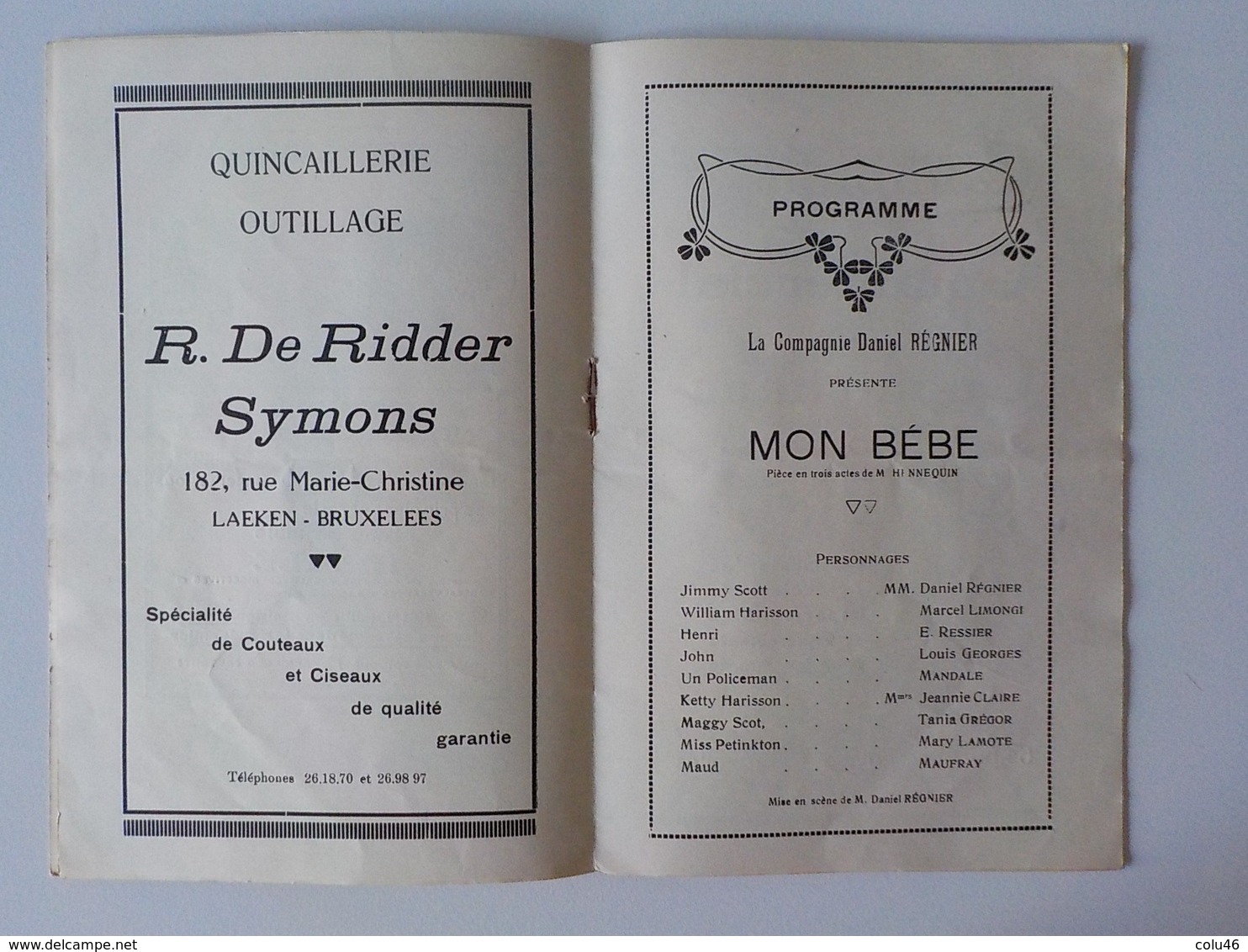 1936 Programme Grande Fête De Gala Organisée Par Cercle Notre-Dame De Laeken Au " Théâtre" Rue Stéphanie Pub Spontin - Laeken