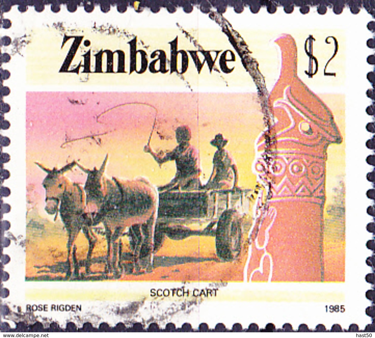 Simbabwe - Eselkarren (Mi.Nr.: 329) 1985 - Gest. Used Obl. - Zimbabwe (1980-...)