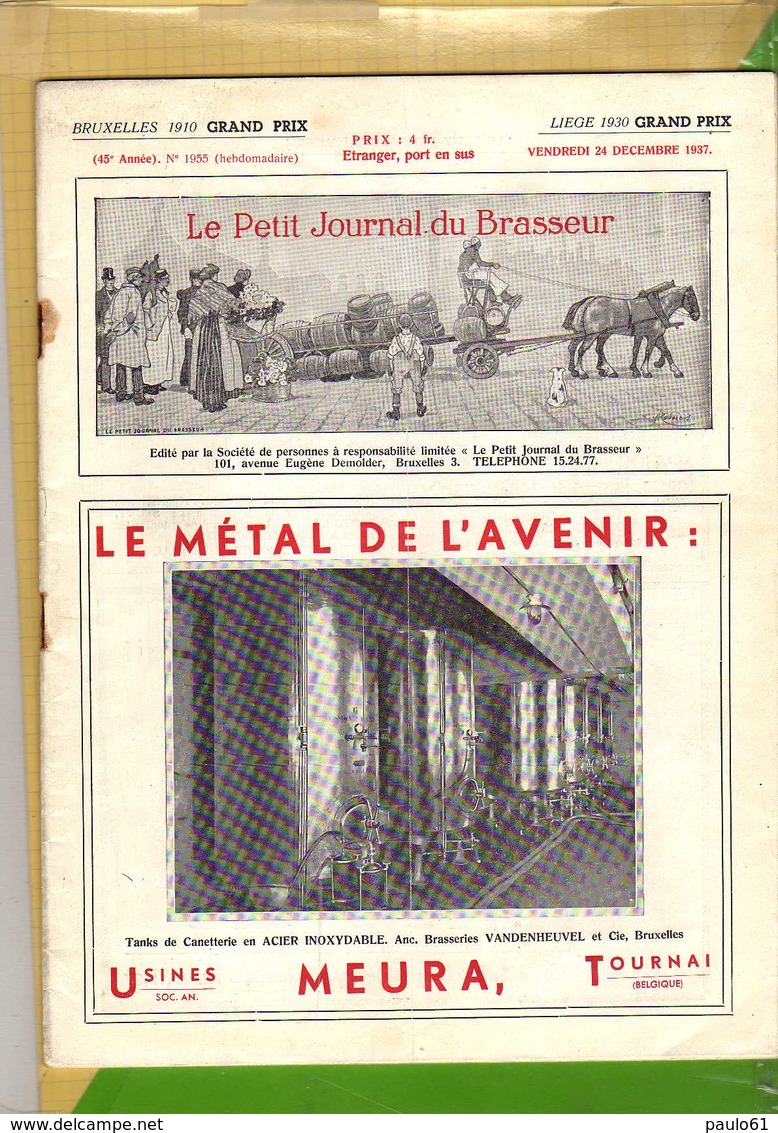 2  Revues Anciennes  LE PETIT JOURNAL Du BRASSEUR N° 1954 Et 1955 De Decembre 1937 - Autres & Non Classés