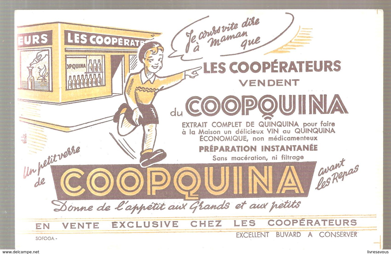 Buvard COOPQUINA Un Petite Verre De COOPQUINA Avant Les Repas - Liqueur & Bière