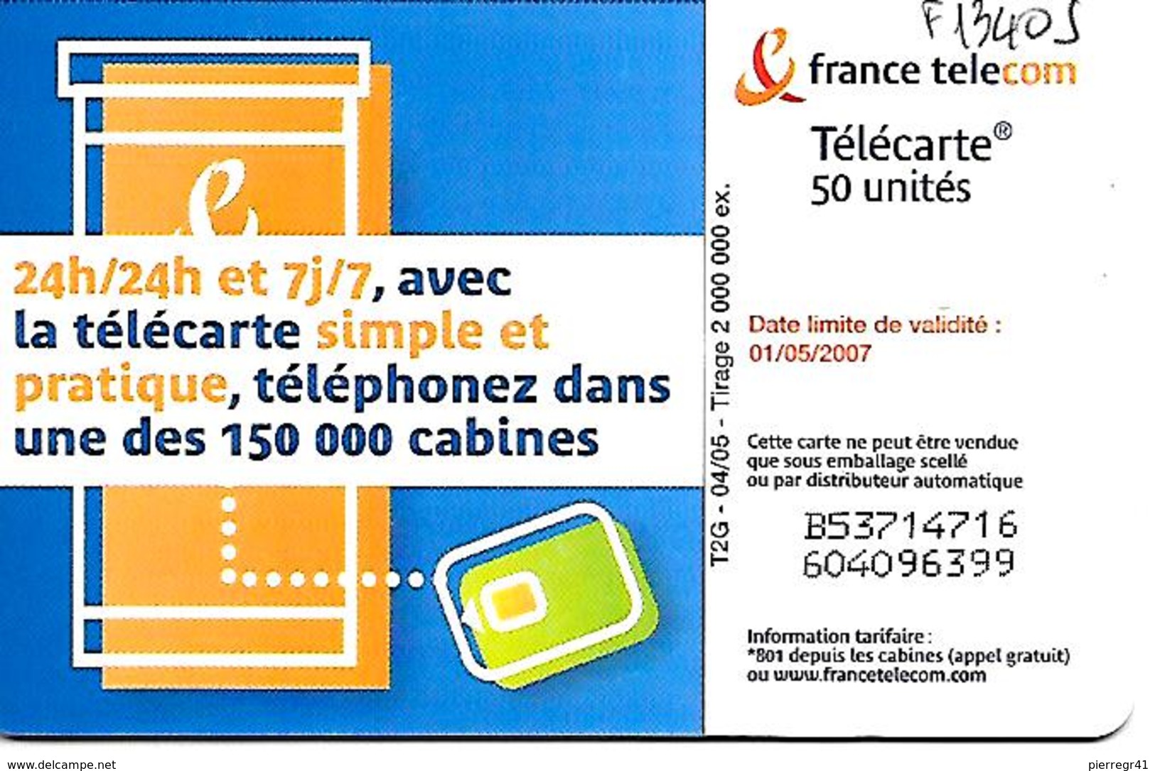 TC°-PUBLIC-F1340 J-50U-GEM1-04/05-CABINE GARCON-%266000-UTILISE-TBE- - 2005