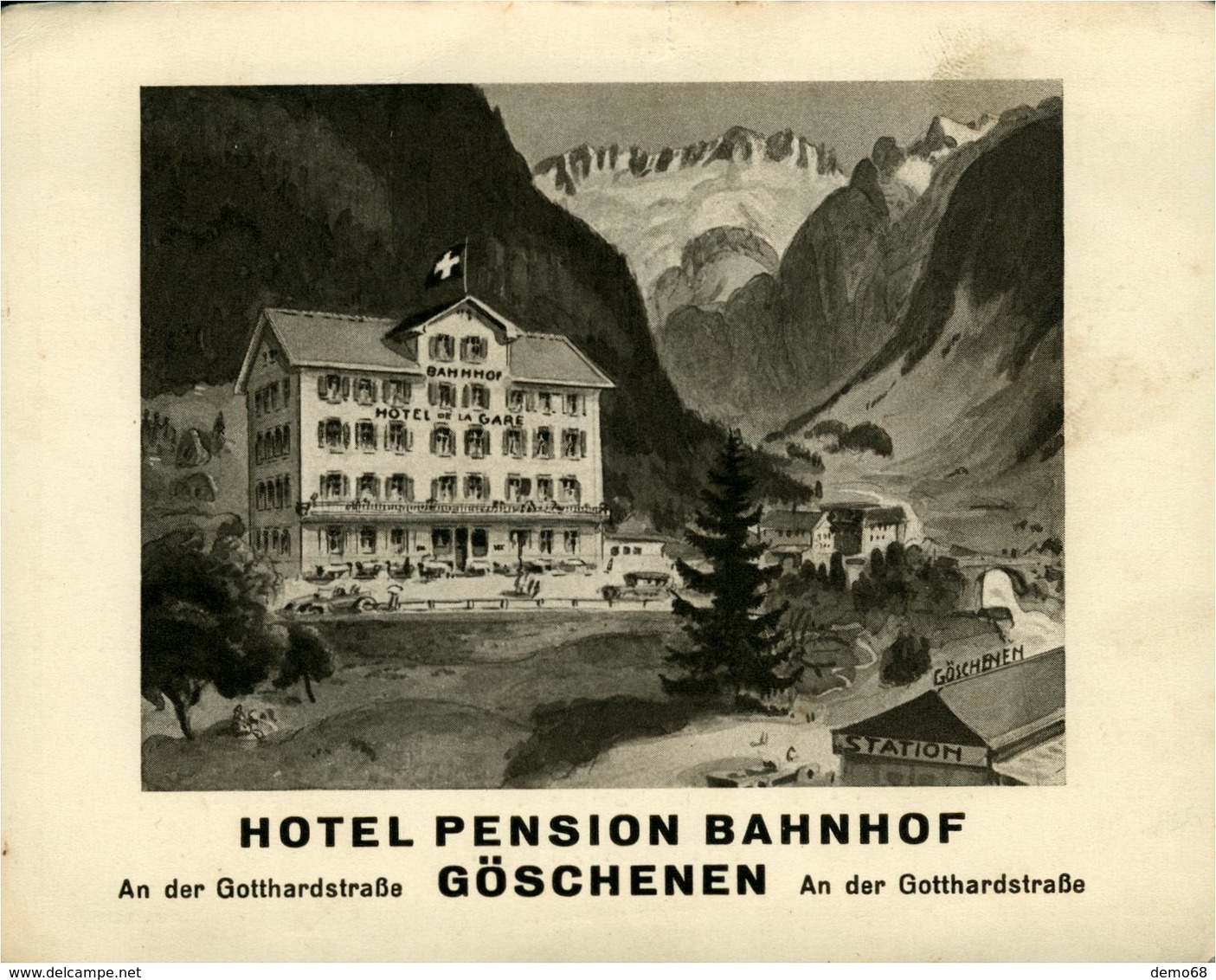 GOTTHARD Hotel Pension Bahnhof Carton Publicitaire (pas Carte Postale ) - Other & Unclassified