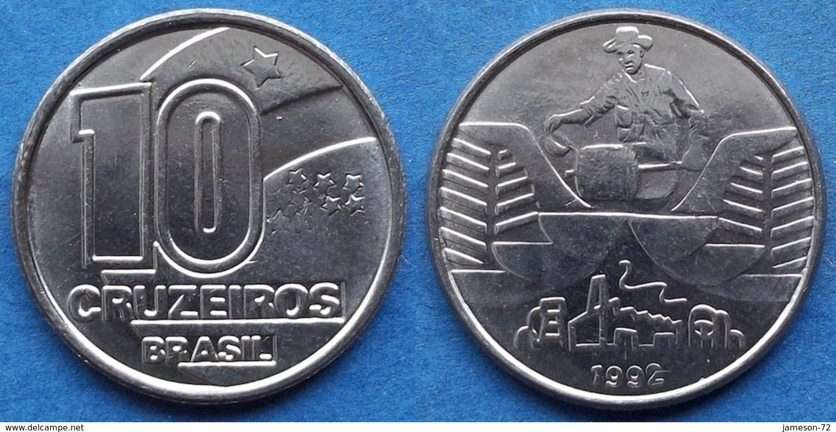 BRAZIL - 10 Cruzeiros 1992 KM# 619 Monetary Reform (1990-93) - Edelweiss Coins - Brésil