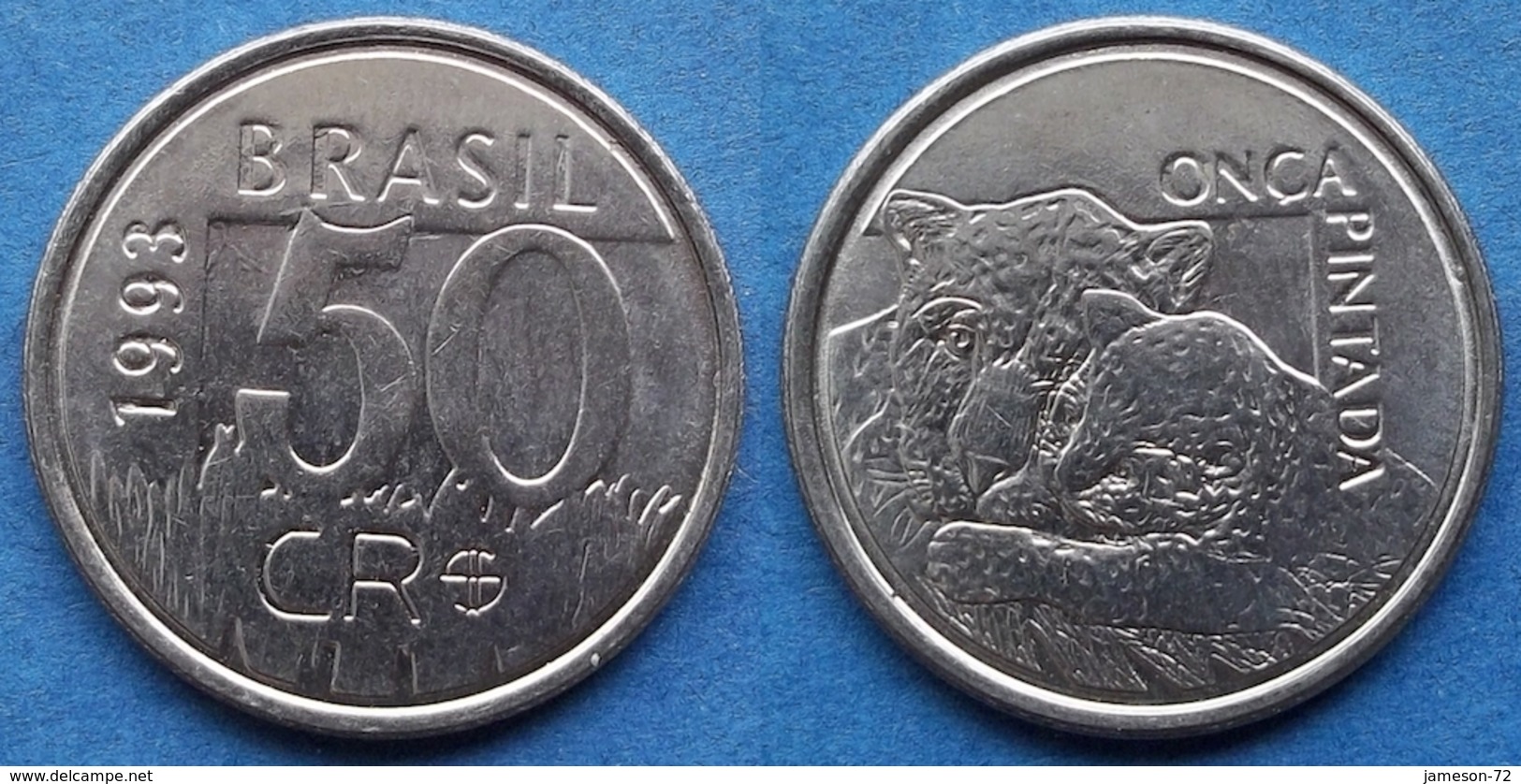 BRAZIL - 50 Cruzeiros Reais 1993 "mother Jaguar & Cub" KM# 629 - Edelweiss Coins - Brésil