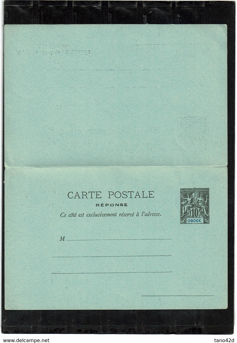 COMP2 - OBOCK CARTE POSTALE EPRP  10c+10c OBLITEREE NON CIRCULEE - Lettres & Documents