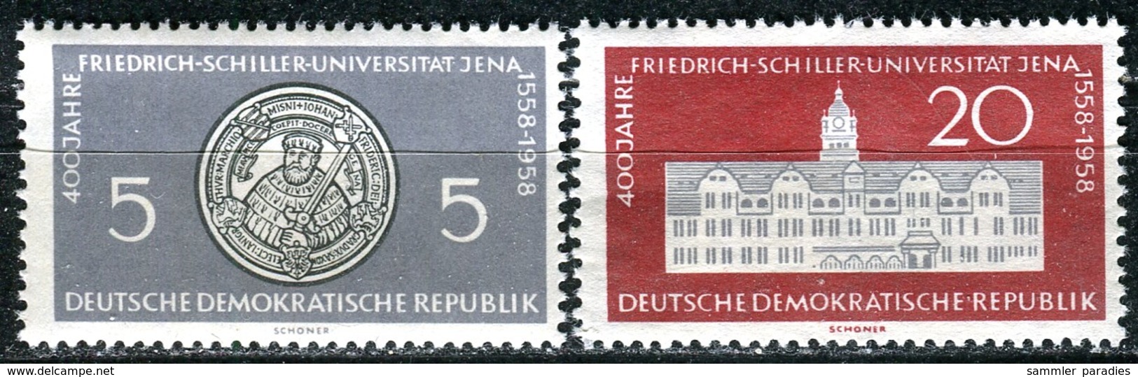 DDR - Mi 647 / 648 - ** Postfrisch (C) - 5-20Pf   Uni Jena - Unused Stamps