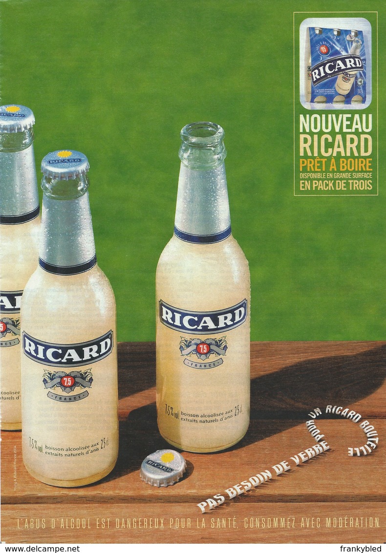 Publicité De 2004 Pour Le Ricard "prêt à Boire" - Autres & Non Classés